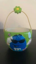Vintage Blue M&M Ceramic Candy Dish/Planter Collectible Easter