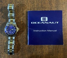 Vintage Oceanaut Womens Watch Blue Gold