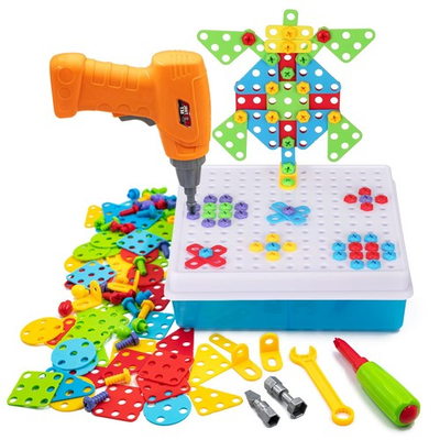 #ad STEM Drill amp; Build Kit for Kids Ages 3 8 Electric Toy Drill with 193 Piece... $40.12
