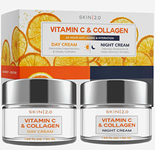 SKIN 2.0 Vitamin C & Collagen Tagescreme + Nachtpflege Set 2x50ml NEU OVP Korean