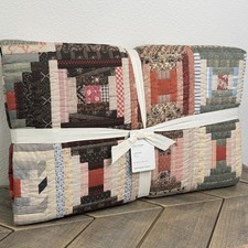 POTTERY BARN JAXSON PATCHWORK QUILT FULL /QUEEN REVERSIBLE MULTI COLOR FARMHOUSE
