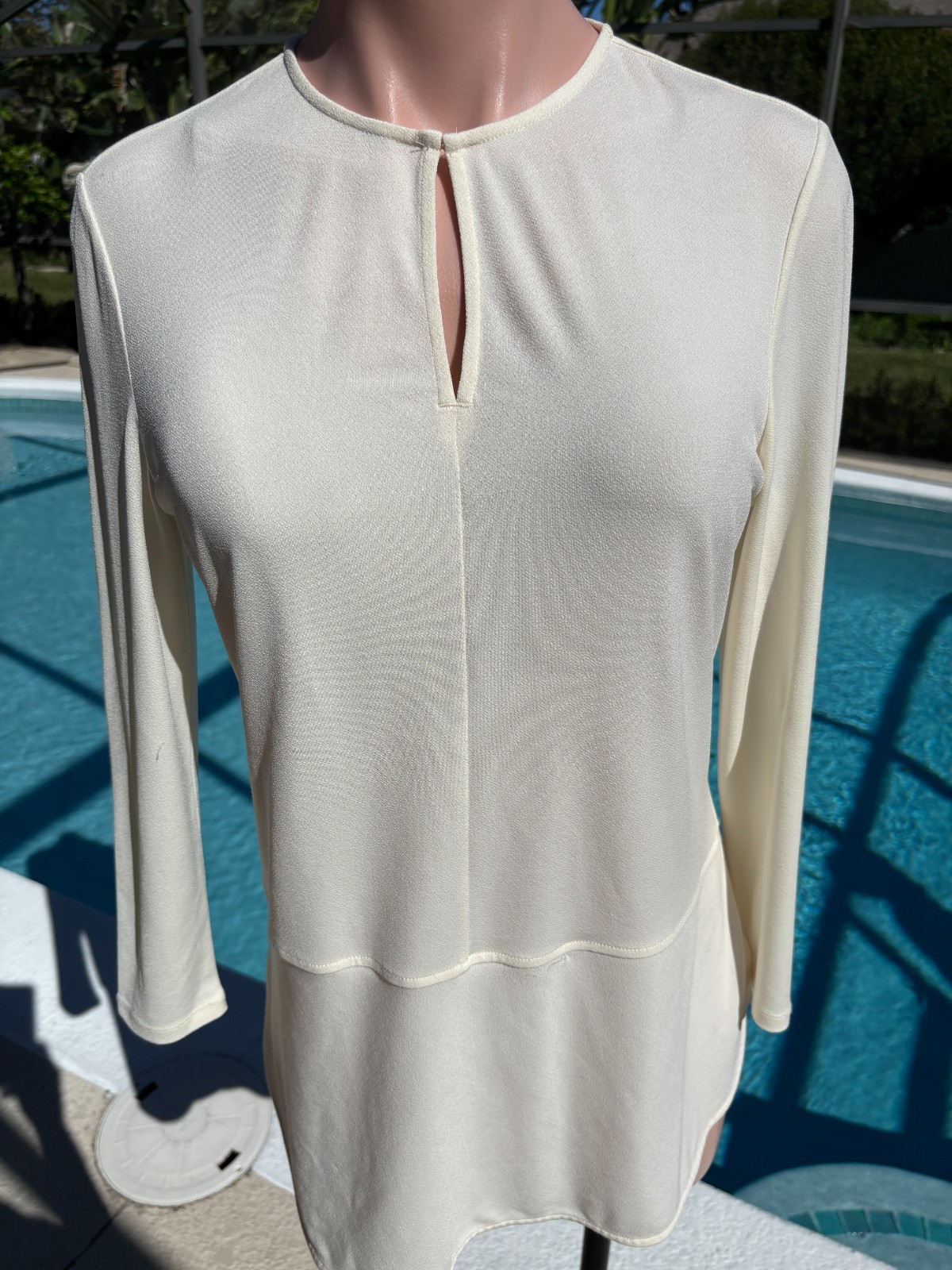 Ralph Lauren Ivory long sleeve tunic Top women Blouse S Small