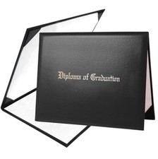 Diploma Cover 8.5" x11" Diploma Holder of Graduation Leatherette 1 Pack Black