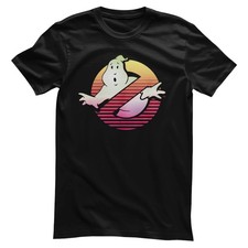 Officially Licensed Ghostbusters - Retro 80's Logo Mens T-Shirt