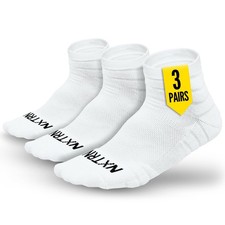 3 Pairs Compression Running Socks for Men, Cushion Athletic Ankle Socks, Bask...