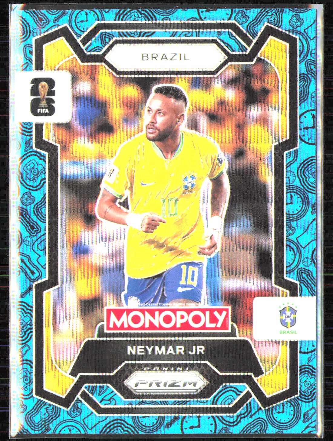 2026 Panini Prizm Monopoly World Cup #15 Neymar Jr Four Corners Blue Wave
