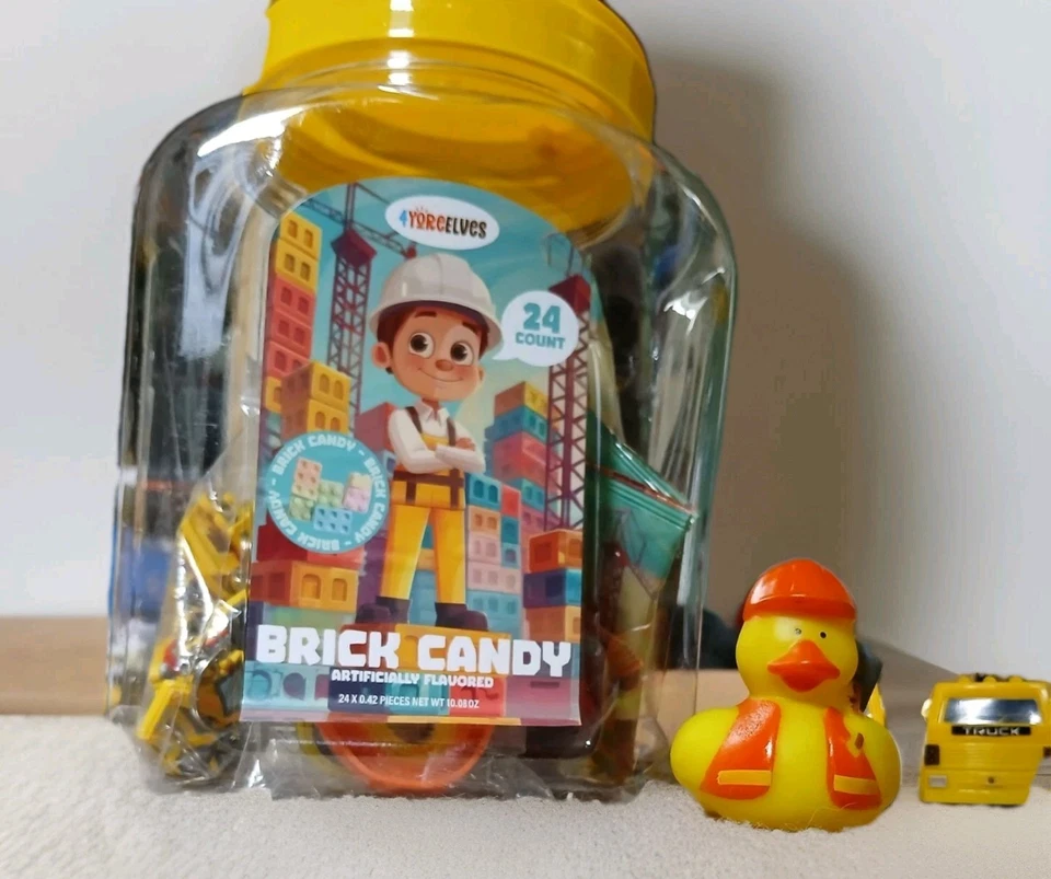 Surtido de regalos de fiesta de camión de construcción/bloque de caramelos/tatuajes/pulseras/llavero Foto 2 de 4