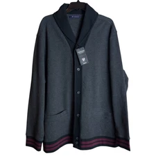 Daniel Cremieux 2XL Blue Label Gray Charcoal Cardigan Chamonix Collection NWT