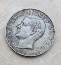 German Empire Silver Bavaria 3 MARK 1918 D Otto Koenig von Bayern good/worn