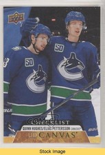 2020 Upper Deck UD Canvas Checklist Elias Pettersson Quinn Hughes #C90 READ 7zn