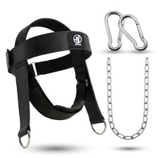 Leather Neck Harness for Weight Lifting   Adjustable Head Strap