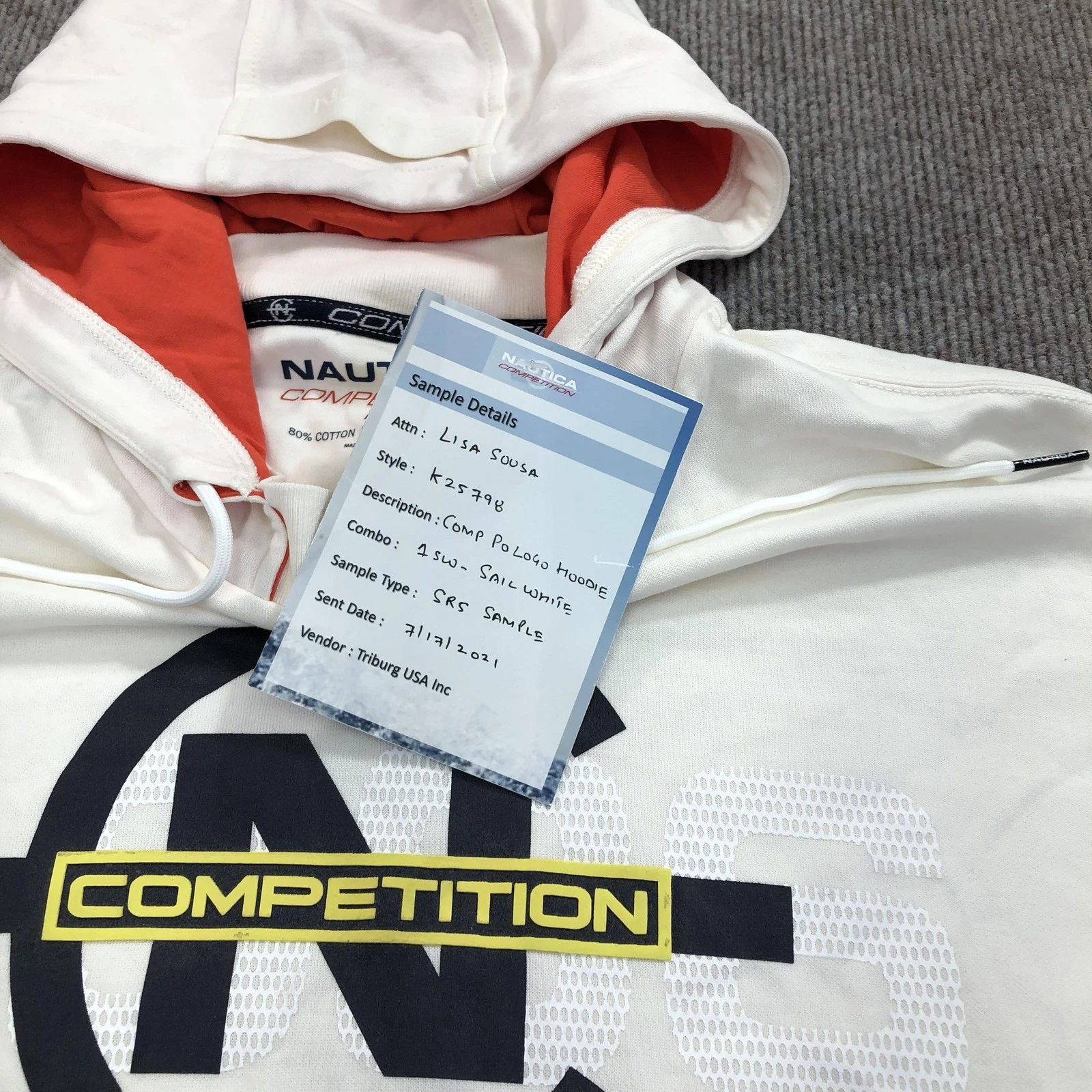 Nautica Competition Hoodie Sweatshirt Mens Medium White Pullover Logo Graphic - product detail image 5