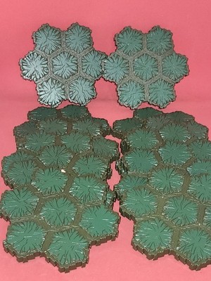 Heroscape Terrane Green Hex Tiles Lot Of 12