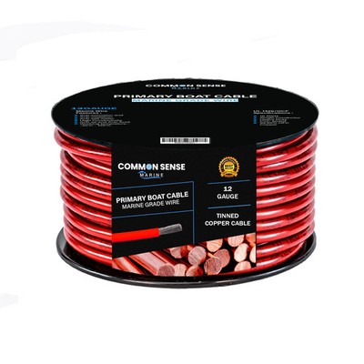 12 AWG Single Conductor  Marine Grade Wire Tinned Copper-OFC - 250 feet - Red