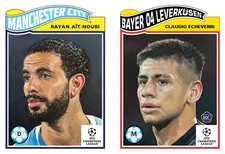 Rayan Ait-Nouri & Claudio Echeverri 2025 UCC Topps Living Set 841 & 842  Presale