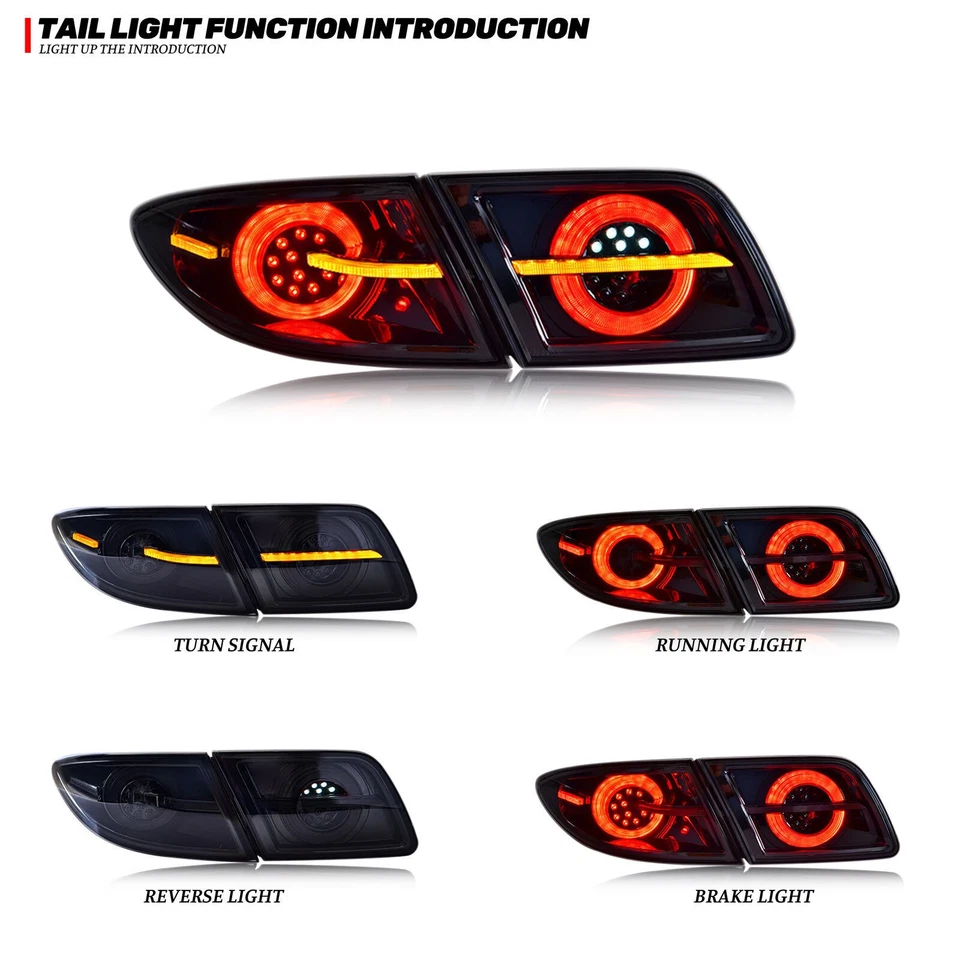 1 Pair LED Tail Light For Mazda 6 Sedan 2003-2008 Sequential Rear Brake Lamp - Image 3 of 4