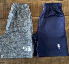 Boy  s NBA Basketball Youth Shorts, Set Of Two, Pull On, Medium 10/12 Pockets