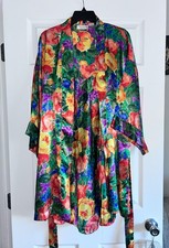 Vintage 90  s Victoria  s Secret Gold Label Floral Robe  Chemise Set Size L