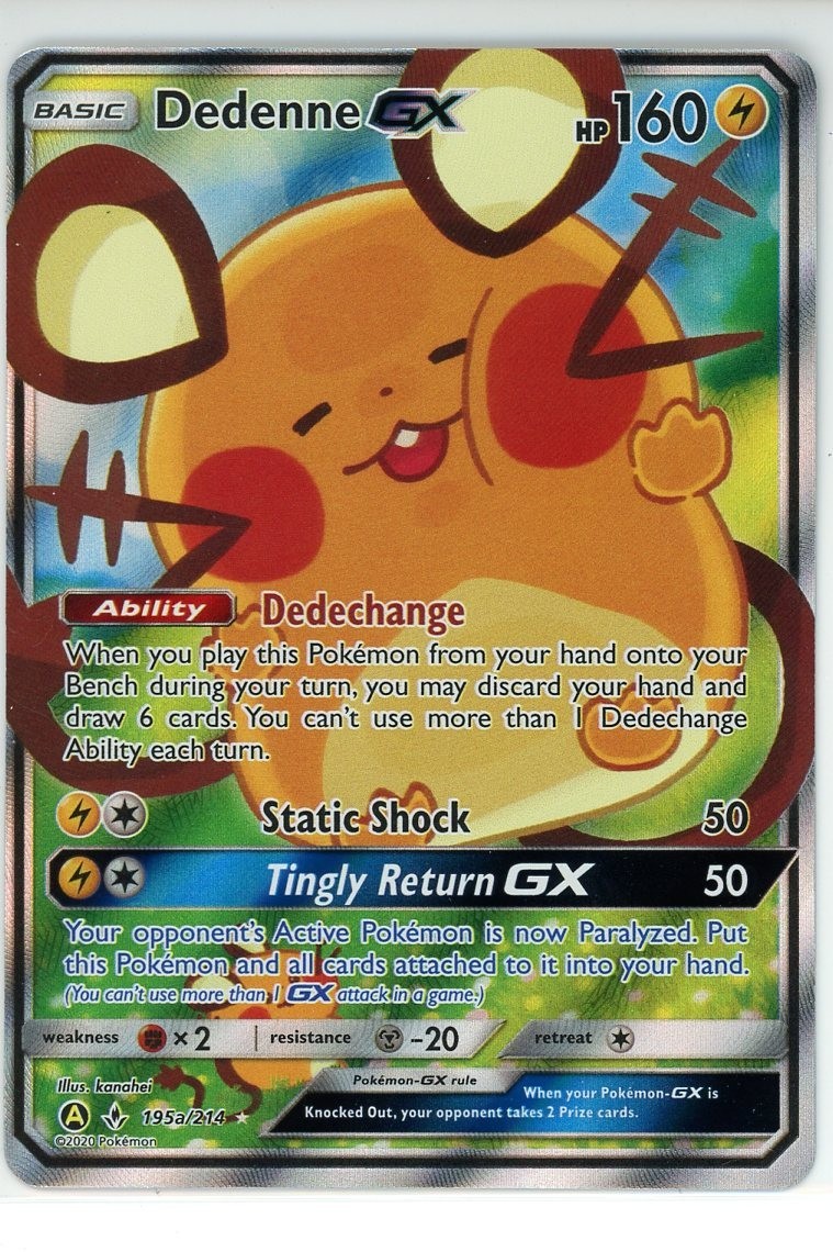 Dedenne GX Pokémon 2020 SM Unbroken Bonds Alt Art Promo 195a/214 NM