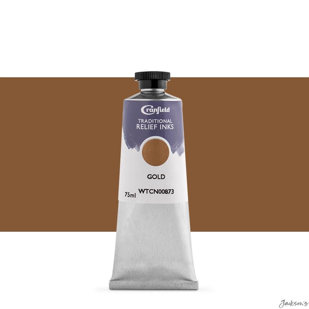 Cranfield Traditional Relief Ink Linseed Oil 75ml Gold For Lino Wood Printing