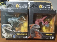 Jurassic World Hammond Collection Mattel Velociraptor Blue  Pyroraptor Figures