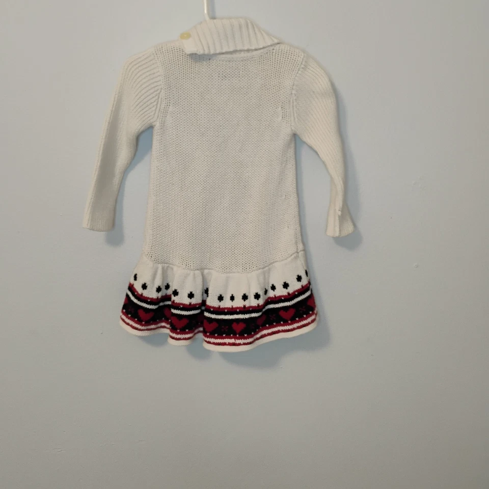 Bebé Niña Suéter Vestido Navidad San Valentín Vacaciones Cuello Alto 12-18 M  Foto 3 de 4