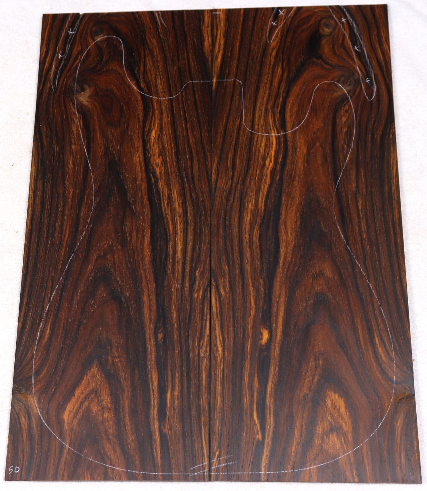 Cocobolo rosewood drop top/ lam top for electric guitar or bass CDT50
