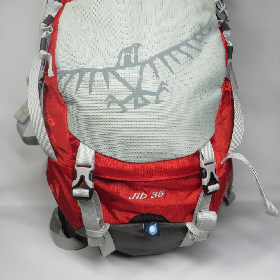 Osprey Jib 35 Hiking Backpack Red Adjustable Youth 17-19in Frame Rain Cover - Image 2 of 4
