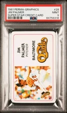 🔥🏟1981 PERMA-GRAPHICS SUPER STAR CREDIT CARD #28 JIM PALMER PSA 9🔥⚾️