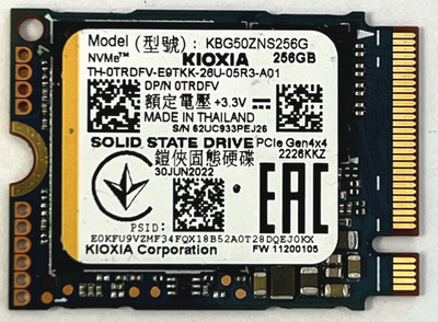 Kioxia 256GB SSD BG5 M.2 2230 NVMe PCIe Gen4 X4 KBG50ZNS256G