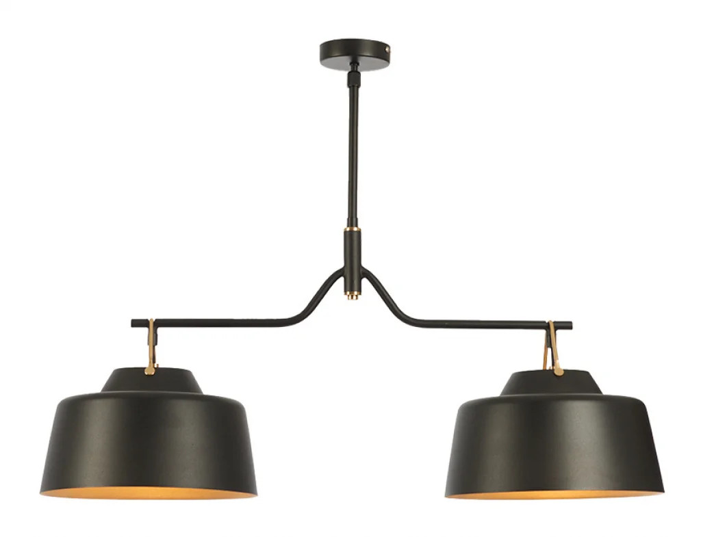 Ceiling Light Black Clermont 2 Bar Oaks Lighting 2401/2 B BK