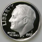 1992 S Superb Gem DCam Proof Roosevelt Dime 90% Silver D92-83S