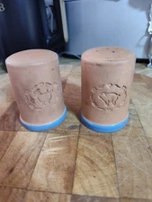 PIG  & COW PATTERN POTTERY SALT & PEPPER SHAKERS VINTAGE Vintage EUC