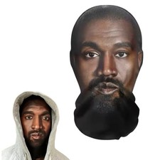 Kanye West Mask Cosplay Costume Prank Funny Prop One Size Fits All Elastic Mesh