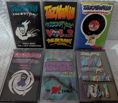 Lot of 6 - TAZMANIA FREESTYLE - Volume 1 2 3 4 5 & Megamix 1 - Cassette Tapes