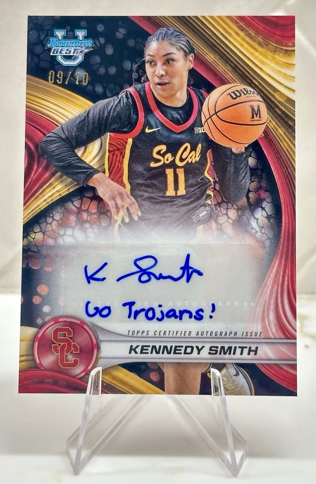 2024-25 Bowman's Best U KENNEDY SMITH Black Refractor Auto #9/10 USC Color Match
