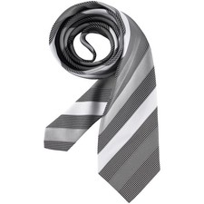 Greiff ACCESSOIRES Herren Business-Krawatte Silbergrau gestreift