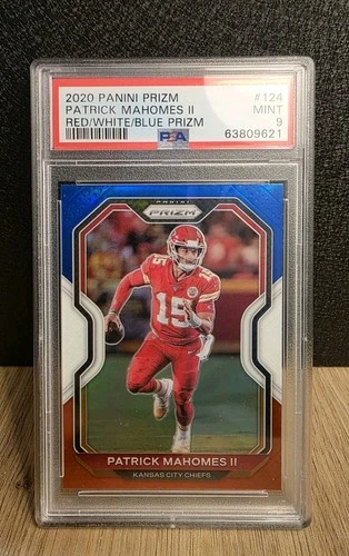 2020 Prizm Patrick Mahomes RED WHITE BLUE PRIZM PSA 9 MINT 💎