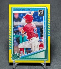 Starlyn Caba Yellow Rated Prospect Rookie 2025 Donruss Card #197 Miami Marlins