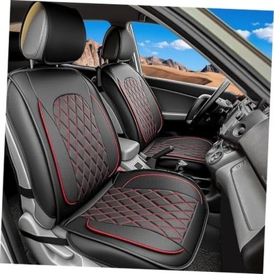 Premium Perforated Nappa Car Seat Covers - Full Set (5 Seats) - Black & Red Line