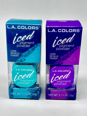 Eyeshadow LA Colors Pigment Powder Loose Metallic Powder Iced Gleam 2PK x .11oz