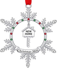 New Home Christmas Ornament 2025, First Christmas in New Home Snowflake Ornament