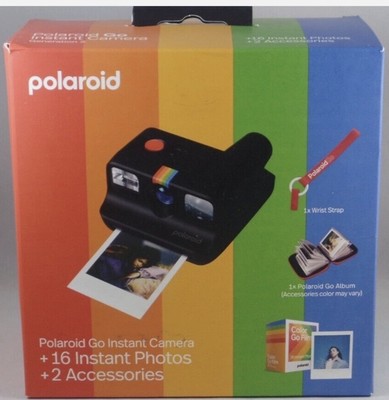 Polaroid Go Bundle with 16 film, wrist strap, photo album Black Gen 2 Brand New