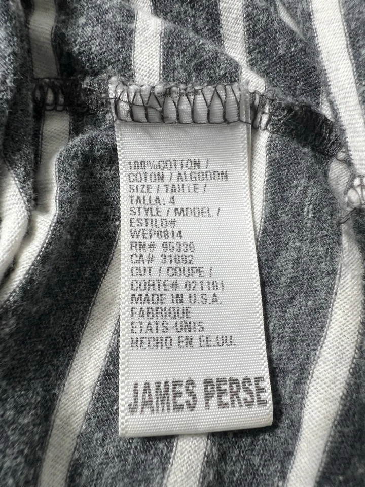 Maxi Vestido James Perse Estándar Para Mujer Gris y Blanco Rayas Acanalado 4 XL Foto 3 de 4