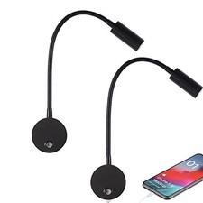 Dimmable RV Reading Light with USB Charging Port, DC 12V RV Interior Lights, ...