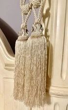 Beautiful Set Of 2 Pc Curtain Tiebacks Tassel Large 11”Crystal Vatican Homes New