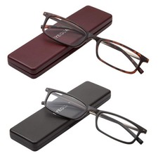 Reading Glasses with Portable Case Slim Mini Pocket Readers for Women Men Eye...