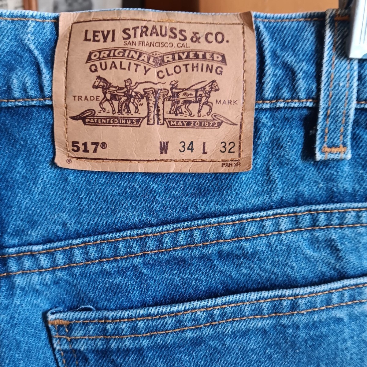 34x32 Levis 517 Mens Vintage 1990s Bootcut Jeans W34 L32 Blue