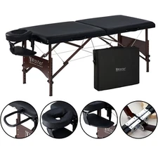 Master Massage 28" Argo Portable Massage Table Package in Black Upholstery