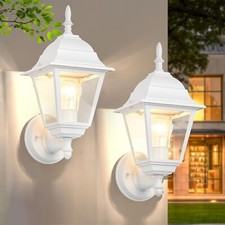 2-Pack Waterproof Outdoor Wall Porch Lights White Exterior Light Fixtures